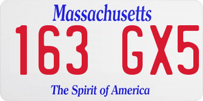 MA license plate 163GX5