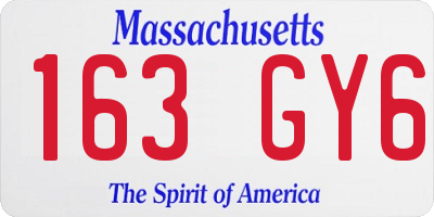 MA license plate 163GY6
