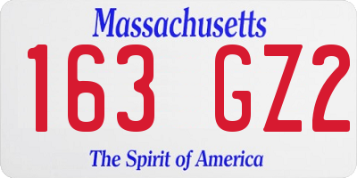 MA license plate 163GZ2