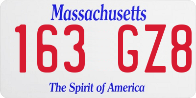 MA license plate 163GZ8