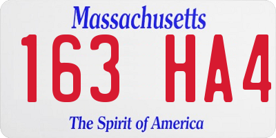 MA license plate 163HA4