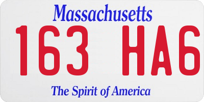 MA license plate 163HA6