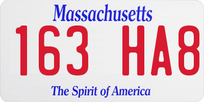 MA license plate 163HA8