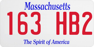 MA license plate 163HB2