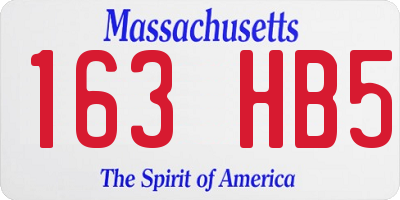 MA license plate 163HB5