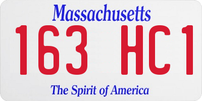 MA license plate 163HC1