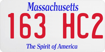 MA license plate 163HC2