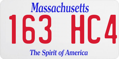 MA license plate 163HC4