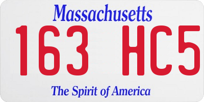 MA license plate 163HC5