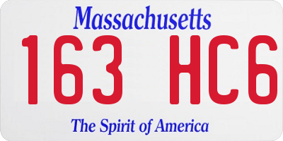 MA license plate 163HC6