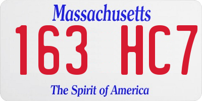 MA license plate 163HC7