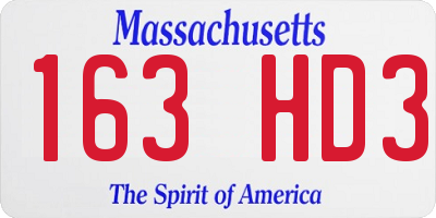 MA license plate 163HD3
