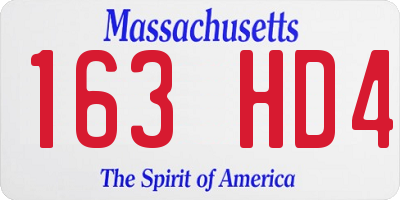 MA license plate 163HD4