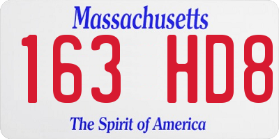 MA license plate 163HD8