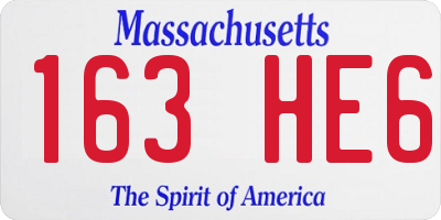 MA license plate 163HE6
