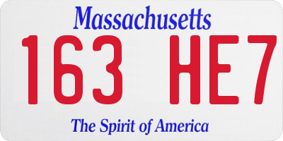 MA license plate 163HE7