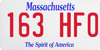 MA license plate 163HF0