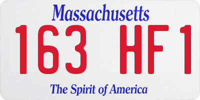 MA license plate 163HF1