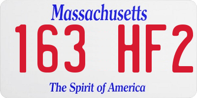 MA license plate 163HF2