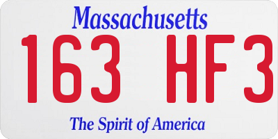 MA license plate 163HF3