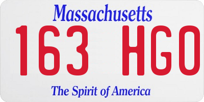 MA license plate 163HG0