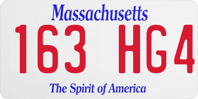 MA license plate 163HG4