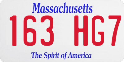 MA license plate 163HG7