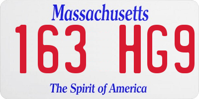 MA license plate 163HG9