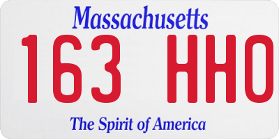 MA license plate 163HH0