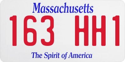 MA license plate 163HH1
