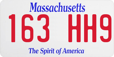 MA license plate 163HH9