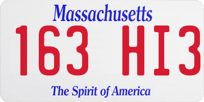 MA license plate 163HI3
