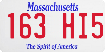 MA license plate 163HI5
