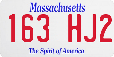MA license plate 163HJ2