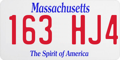 MA license plate 163HJ4
