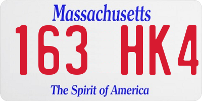 MA license plate 163HK4
