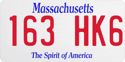 MA license plate 163HK6
