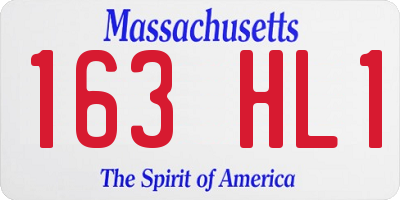 MA license plate 163HL1