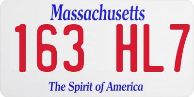 MA license plate 163HL7