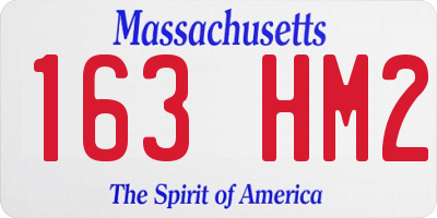 MA license plate 163HM2