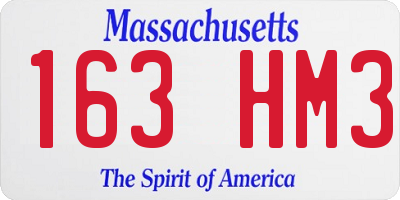MA license plate 163HM3