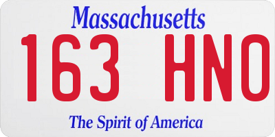 MA license plate 163HN0