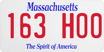 MA license plate 163HO0