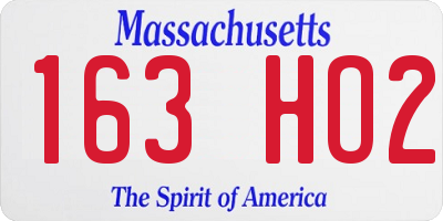 MA license plate 163HO2