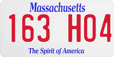 MA license plate 163HO4