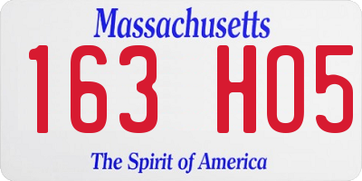 MA license plate 163HO5