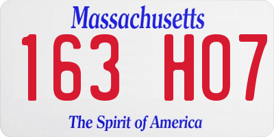 MA license plate 163HO7