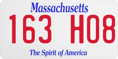 MA license plate 163HO8