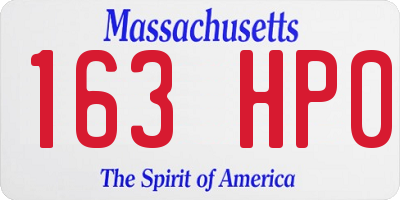 MA license plate 163HP0