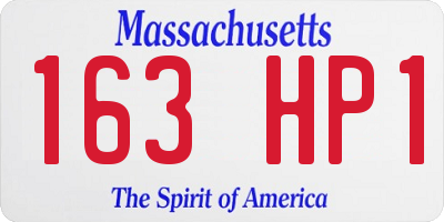 MA license plate 163HP1